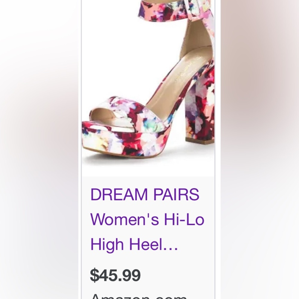 DREAM PAIRS FLORAL CHUNKY HEEL. Never worn